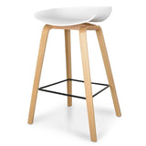 Ex Display - Rachel 65cm Bar Stool - White And Natural Bar Stool Swady-Core