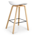 Ex Display - Rachel 65cm Bar Stool - White And Natural Bar Stool Swady-Core