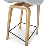 Ex Display - Rachel 65cm Bar Stool - White And Natural Bar Stool Swady-Core