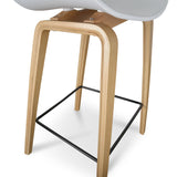 Ex Display - Rachel 65cm Bar Stool - White And Natural Bar Stool Swady-Core