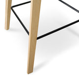 Ex Display - Rachel 65cm Bar Stool - White And Natural Bar Stool Swady-Core