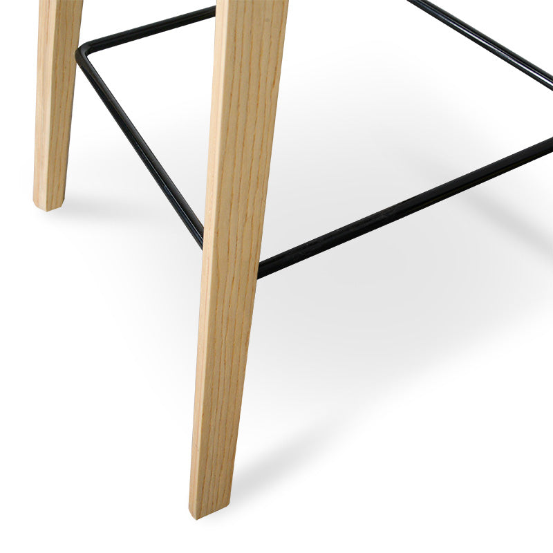 Ex Display - Rachel 65cm Bar Stool - White And Natural Bar Stool Swady-Core