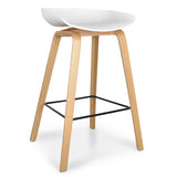Ex Display - Rachel 65cm Bar Stool - White And Natural Bar Stool Swady-Core