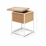 Ex Display - Cane Scandinavian Oak Side Table - White Frame Bedside Table Iggy-Core