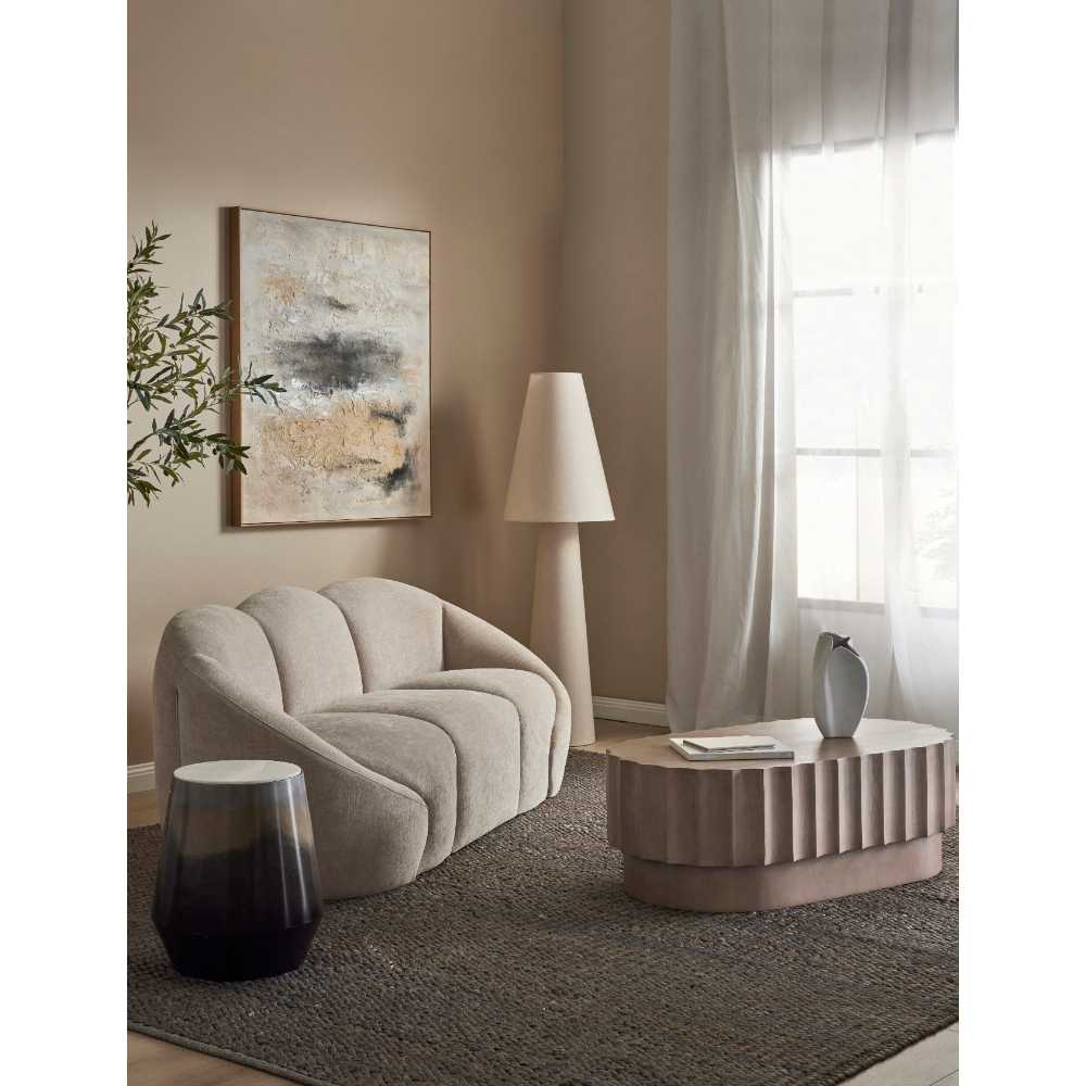 Khamba Floor Lamp - Natural Linen Lighting Albi-Local