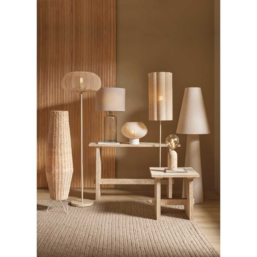 Khamba Floor Lamp - Natural Linen Lighting Albi-Local