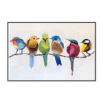Birds On A Branch, By Jenny Westenhofer Art Wall Art Gioia-Local 60x40cm Framed Canvas Black