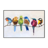 Birds On A Branch, By Jenny Westenhofer Art Wall Art Gioia-Local 60x40cm Framed Canvas Black