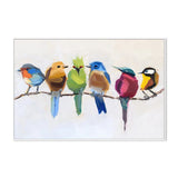 Birds On A Branch, By Jenny Westenhofer Art Wall Art Gioia-Local 60x40cm Framed Canvas White