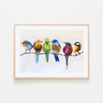 Birds On A Branch, By Jenny Westenhofer Art Wall Art Gioia-Local 60x40cm Framed Poster Black