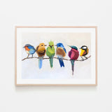 Birds On A Branch, By Jenny Westenhofer Art Wall Art Gioia-Local 60x40cm Framed Poster Black