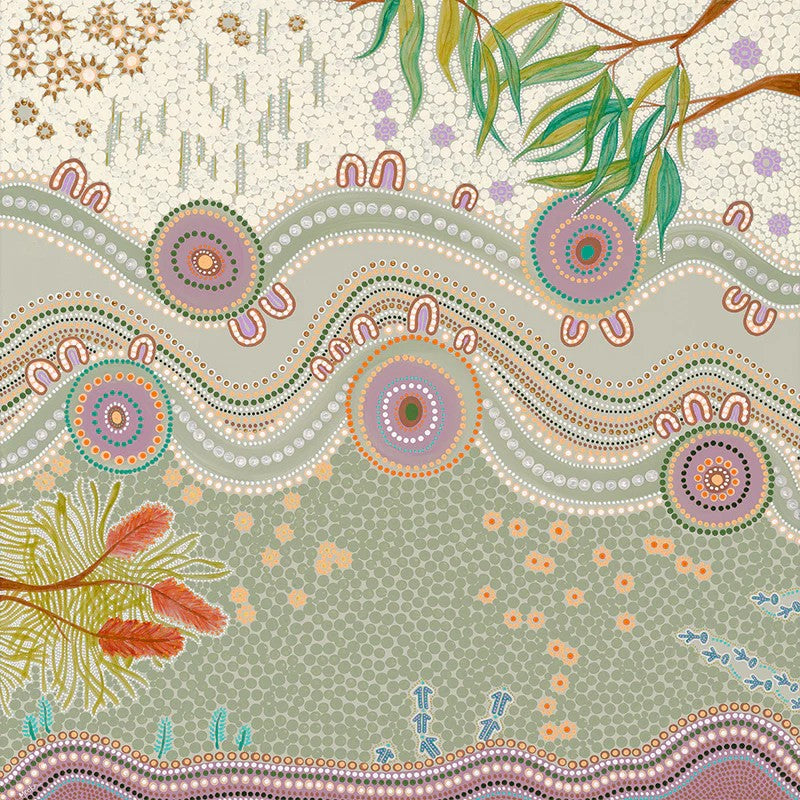 Country In Bloom, By Domica Hill Wall Art Gioia-Local 50x50cm Framed Canvas Gold