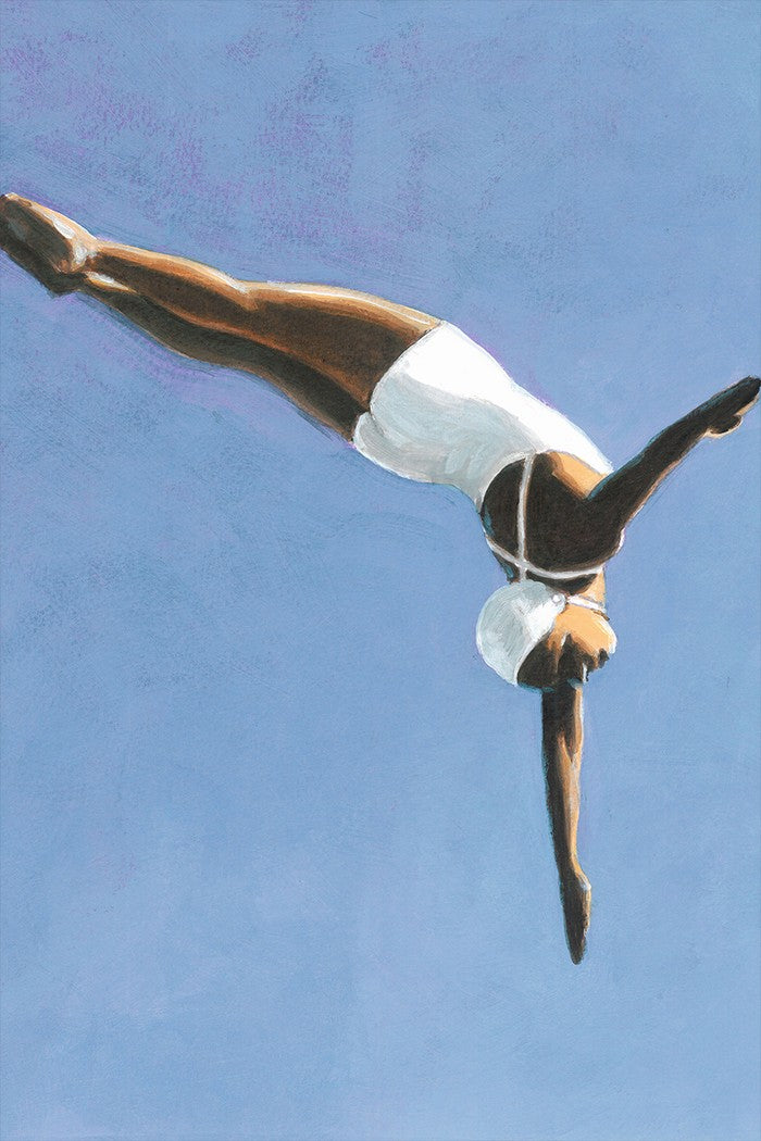 Criss Cross Diver, By Sarah Morrissette Wall Art Gioia-Local 40x60cm Framed Canvas Gold