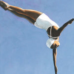 Criss Cross Diver, By Sarah Morrissette Wall Art Gioia-Local 40x60cm Framed Canvas Gold