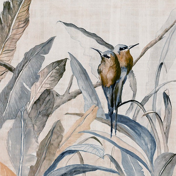 Duo in Foliage, By Jacob Q Wall Art Gioia-Local Gold Framed Canvas 40x60cm