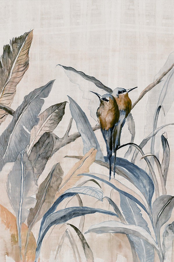 Duo in Foliage, By Jacob Q Wall Art Gioia-Local Gold Framed Canvas 40x60cm