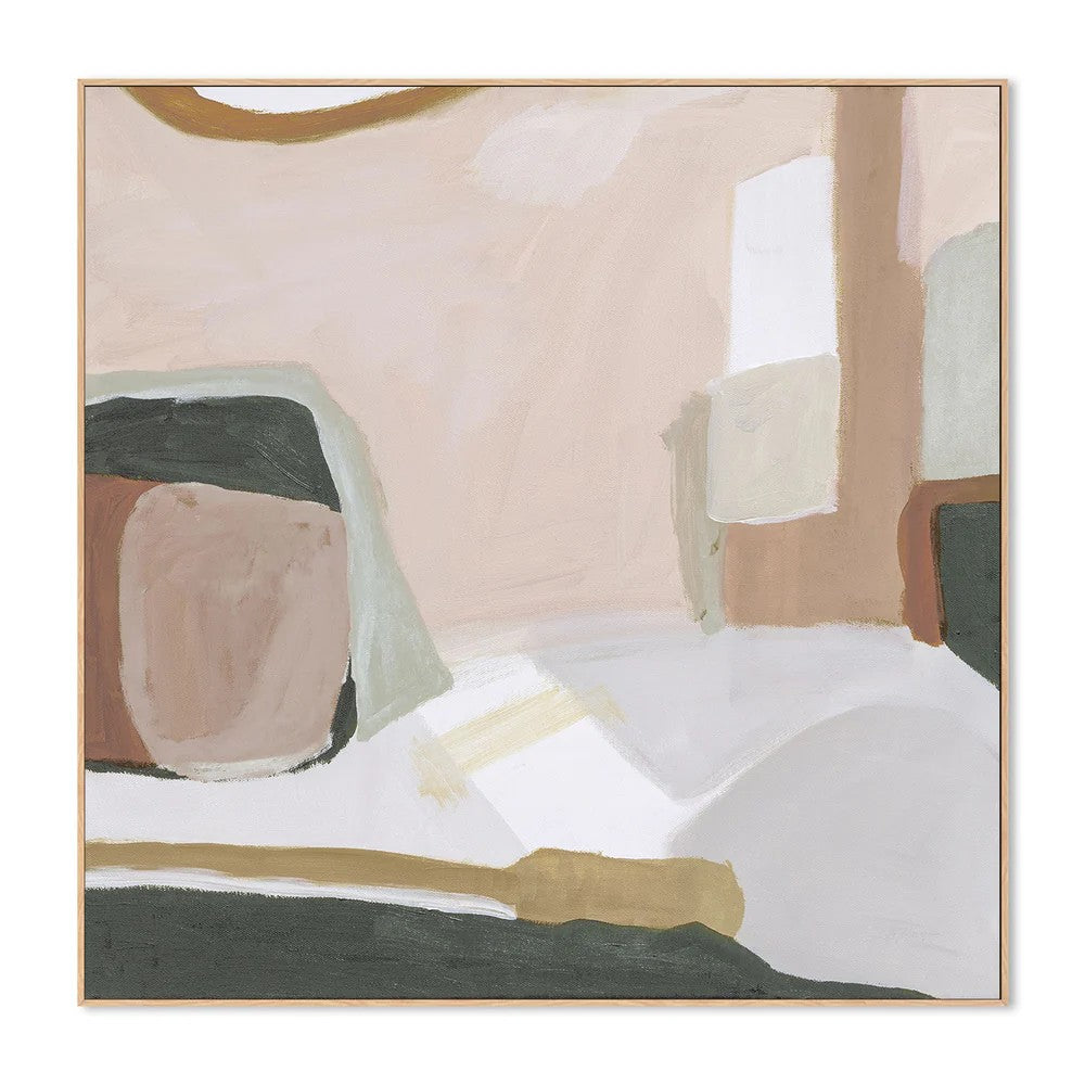Earthen, Warm Pastel Tone, By Pamela Munger Wall Art Gioia-Local Oak Framed Canvas 50x50cm