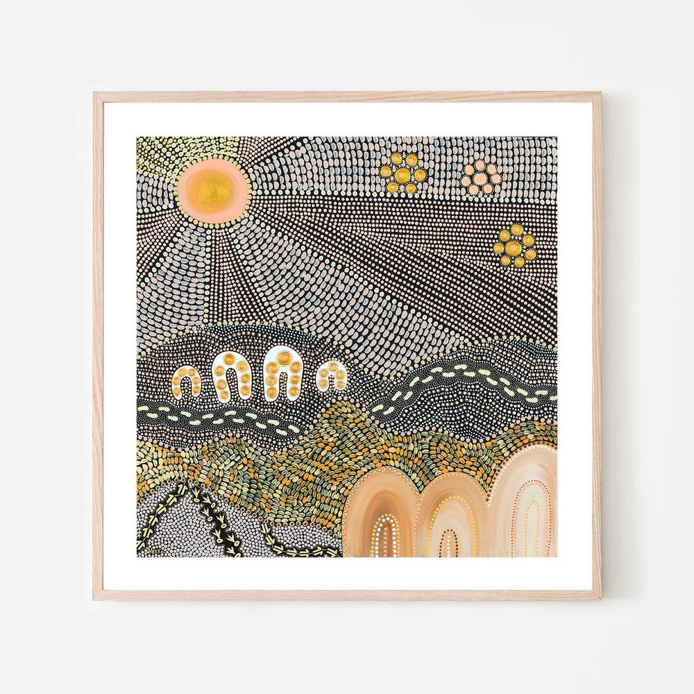 Family Bond, By Domica Hill Wall Art Gioia-Local 50x50cm Framed Poster Black