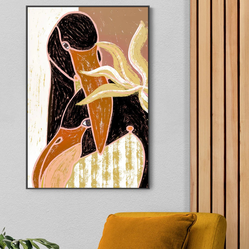 Flamingo Harp Duet, By Uma Gokhale Wall Art Gioia-Local