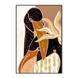 Flamingo Harp Duet, By Uma Gokhale Wall Art Gioia-Local 40x60cm Framed Canvas Black