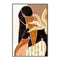 Flamingo Harp Duet, By Uma Gokhale Wall Art Gioia-Local 40x60cm Framed Canvas Black