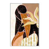 Flamingo Harp Duet, By Uma Gokhale Wall Art Gioia-Local 40x60cm Framed Canvas White
