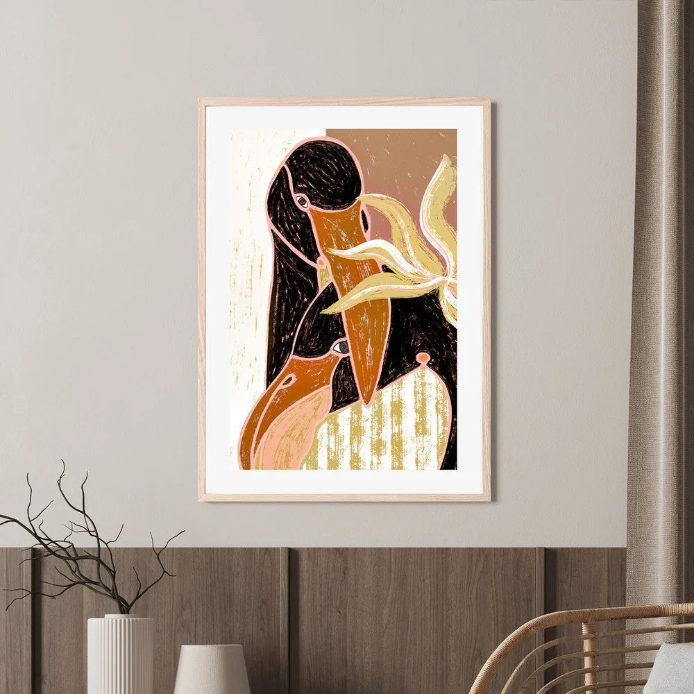 Flamingo Harp Duet, By Uma Gokhale Wall Art Gioia-Local