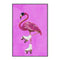 Flamingo Rollerskating, By Sarah Manovski Wall Art Gioia-Local Black Framed Canvas 40x60cm