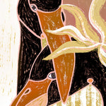 Flamingo Harp Duet, By Uma Gokhale Wall Art Gioia-Local 40x60cm Framed Canvas Gold