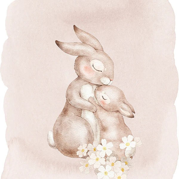 Mother And Baby Flowers, By At Viv Home Prints Wall Art Gioia-Local Gold Framed Canvas 40x60cm