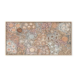 My Great Great Grandmothers Land, Style A, Mocha Colour, By Azeza Possum Wall Art Gioia-Local 80x40cm Framed Canvas Oak