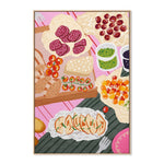 Picnic Charcuterie Board, By Kartika Paramita Wall Art Gioia-Local 40x60cm Framed Canvas Oak