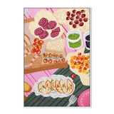 Picnic Charcuterie Board, By Kartika Paramita Wall Art Gioia-Local 40x60cm Framed Canvas White