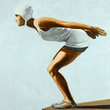 Posing Diver, By Sarah Morrissette Wall Art Gioia-Local Gold Framed Canvas 40x60cm