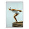 Posing Diver, By Sarah Morrissette Wall Art Gioia-Local Black Framed Canvas 40x60cm