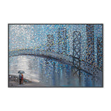 Rainy Date With The Bridge View, By Ekaterina Ermilkina Wall Art Gioia-Local 60x40cm Framed Canvas Black