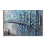 Rainy Date With The Bridge View, By Ekaterina Ermilkina Wall Art Gioia-Local 60x40cm Framed Canvas Oak