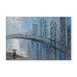 Rainy Date With The Bridge View, By Ekaterina Ermilkina Wall Art Gioia-Local 60x40cm Framed Canvas White