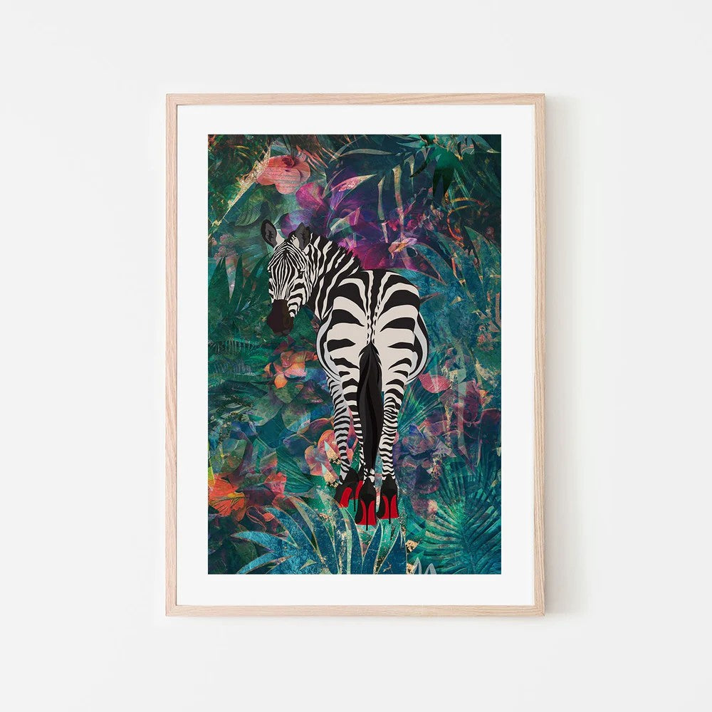 Sexy Zebra, By Sarah Manovski Wall Art Gioia-Local Black Framed Poster 40x60cm
