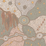 Spirits In The Sky, Green And Orange Tone, By Domica Hill Wall Art Gioia-Local 50x50cm Framed Canvas Gold