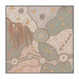 Spirits In The Sky, Green And Orange Tone, By Domica Hill Wall Art Gioia-Local 50x50cm Framed Canvas Black