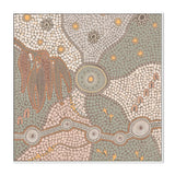 Spirits In The Sky, Green And Orange Tone, By Domica Hill Wall Art Gioia-Local 50x50cm Framed Canvas White