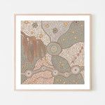 Spirits In The Sky, Green And Orange Tone, By Domica Hill Wall Art Gioia-Local 50x50cm Framed Poster Black