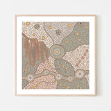 Spirits In The Sky, Green And Orange Tone, By Domica Hill Wall Art Gioia-Local 50x50cm Framed Poster Black