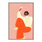The Woman With The Glass Of Wine, By Bea Muller Wall Art Gioia-Local 40x60cm Framed Canvas Black