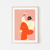 The Woman With The Glass Of Wine, By Bea Muller Wall Art Gioia-Local 40x60cm Framed Poster Black