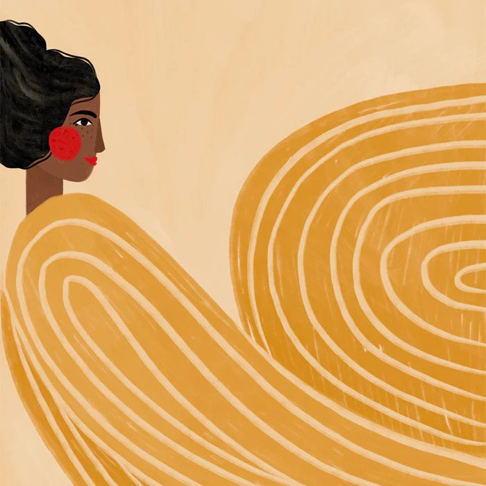 The Woman With The Yellow Stripes, By Bea Muller Wall Art Gioia-Local Gold Framed Canvas 40x60cm