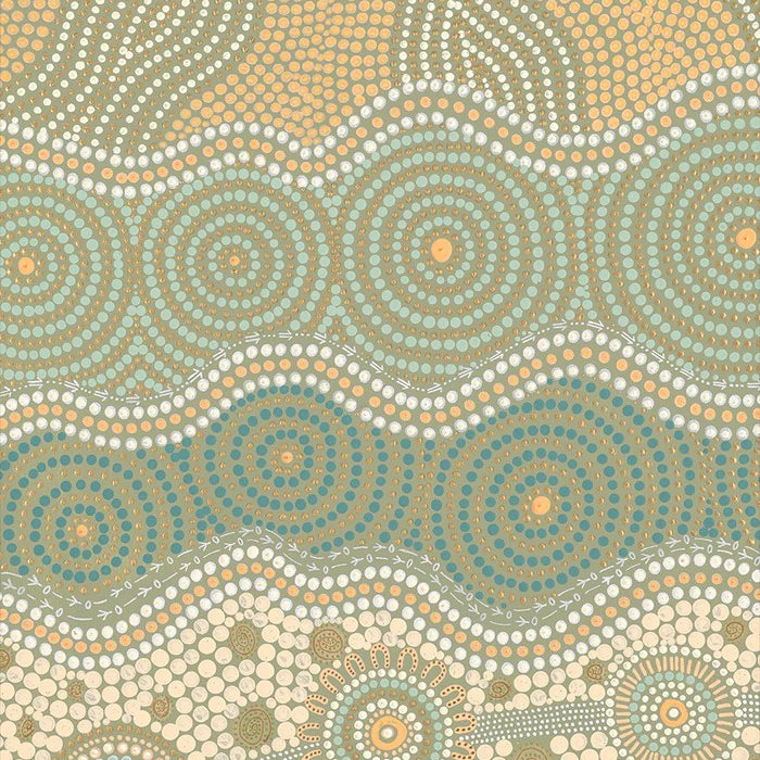 Travelling Our Land, By Domica Hill Wall Art Gioia-Local 40x60cm Framed Canvas Gold