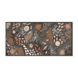 Waterhole Bush Tucker Dreaming, Style A, Burned Orange Tones, By Azeza Possum Wall Art Gioia-Local 80x40cm Framed Canvas Black