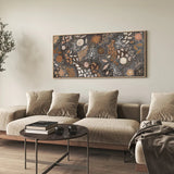 Waterhole Bush Tucker Dreaming, Style A, Burned Orange Tones, By Azeza Possum Wall Art Gioia-Local